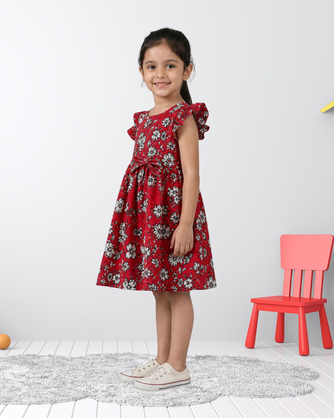 Red Floral Frock