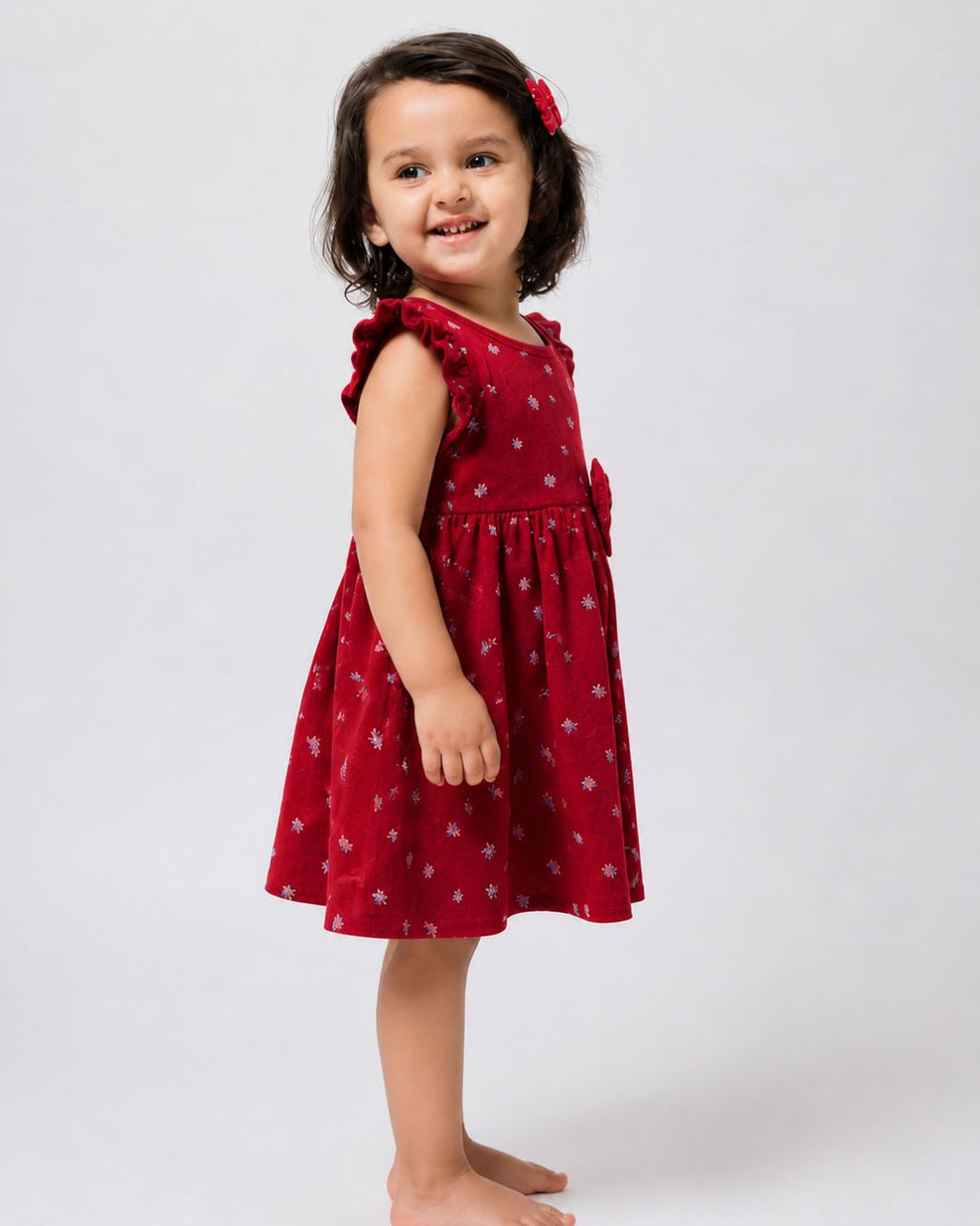 Ditsy Floral Maroon Frock