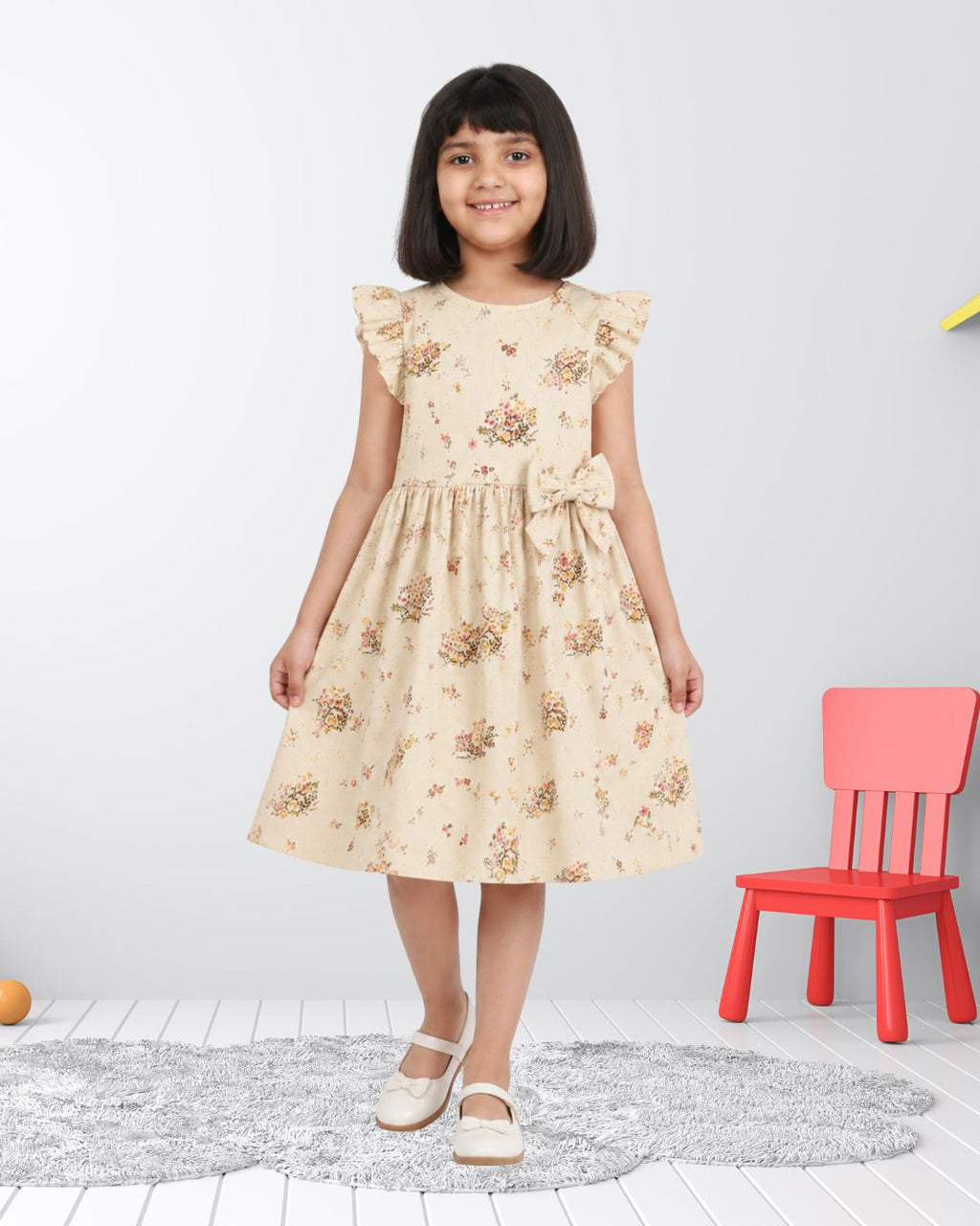 Floral Biege Frock