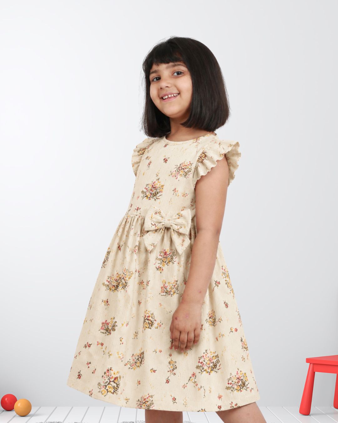 Floral Biege Frock