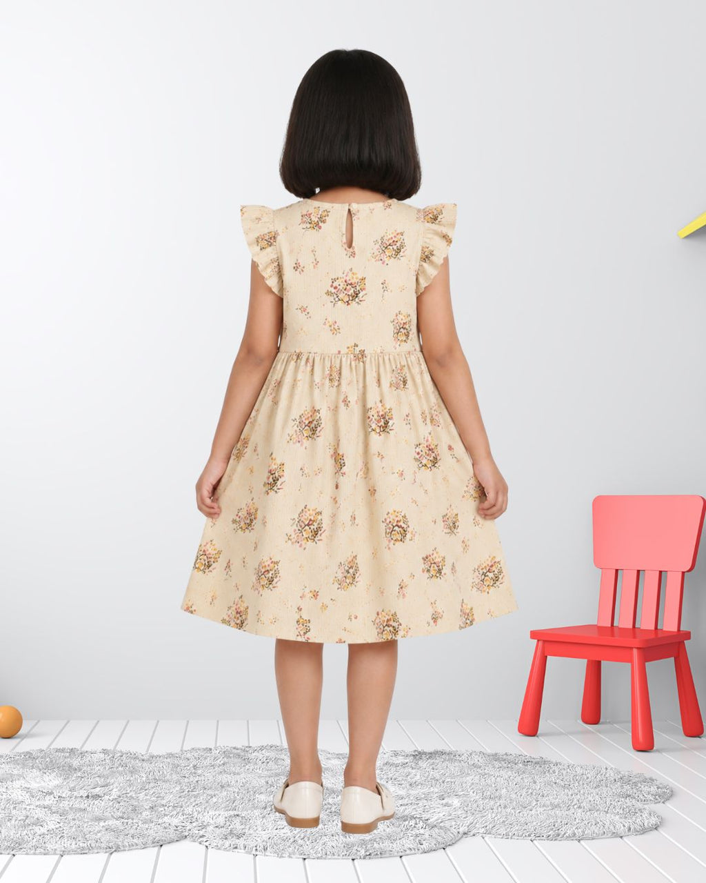 Floral Biege Frock