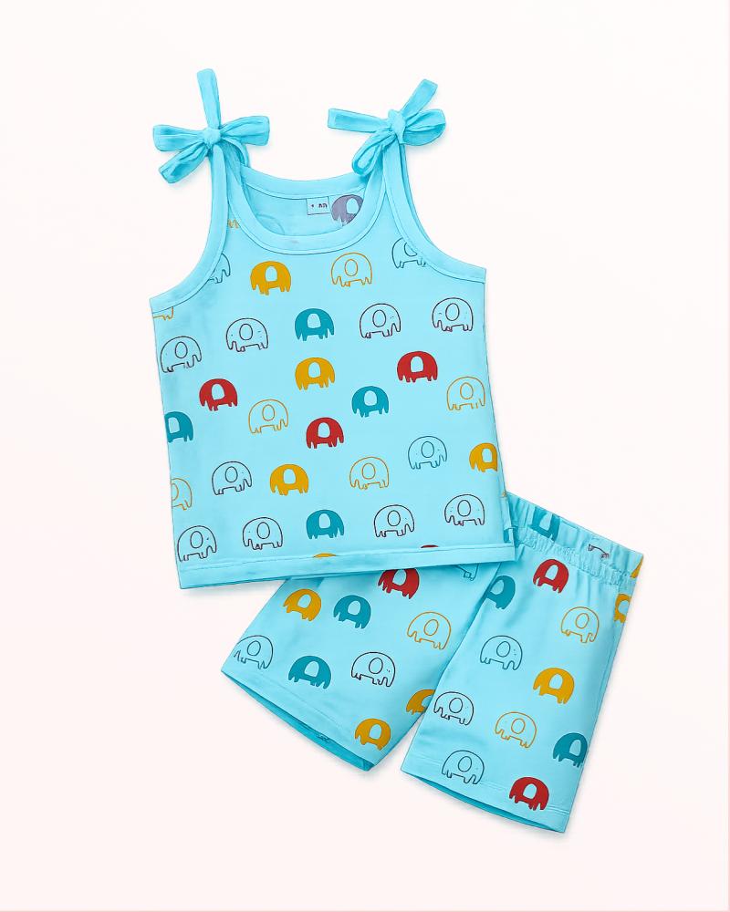 Elephants Print Jhabla Set