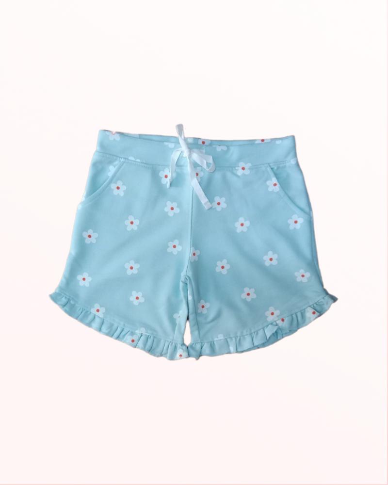 SkyBlue Floral Shorts