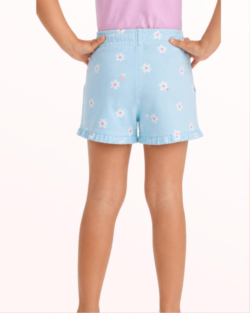 SkyBlue Floral Shorts