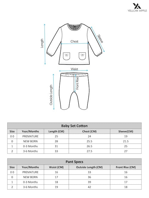 Size Chart for Little Human Romper